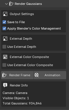 Render Settings for Gaussian Only Scenes